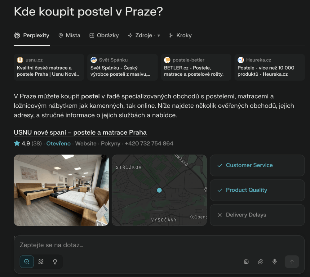 Vyhledávání skrze Perplexity
