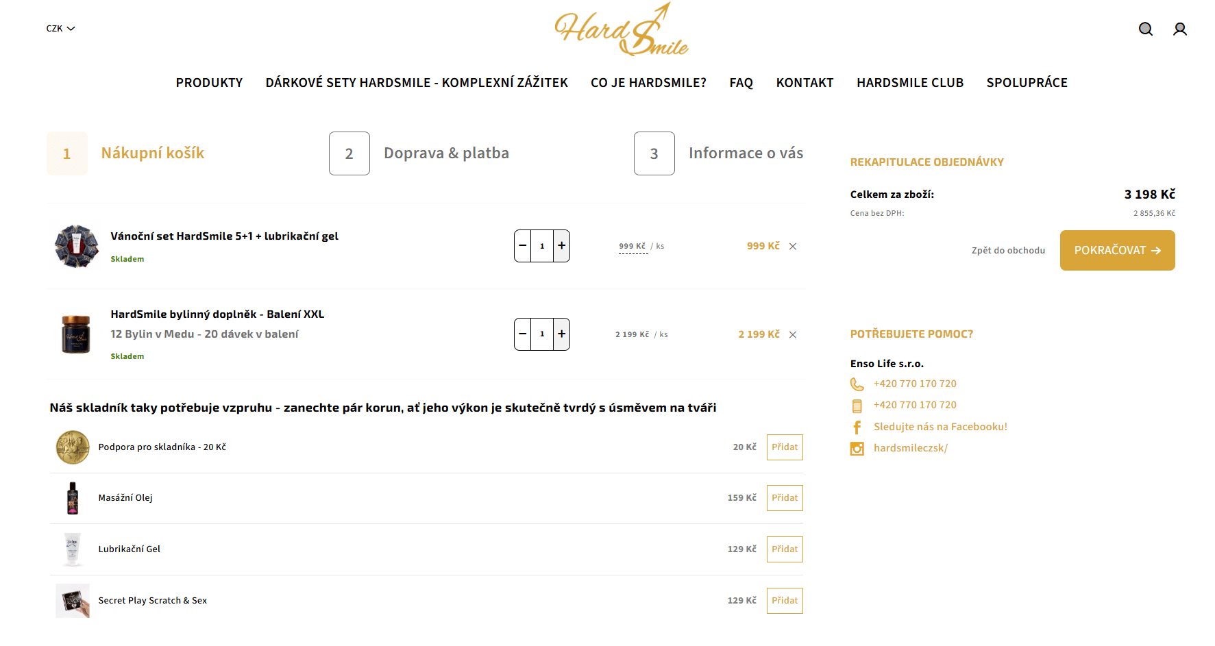 Příklad dýška v košíku - www.hardsmile.cz